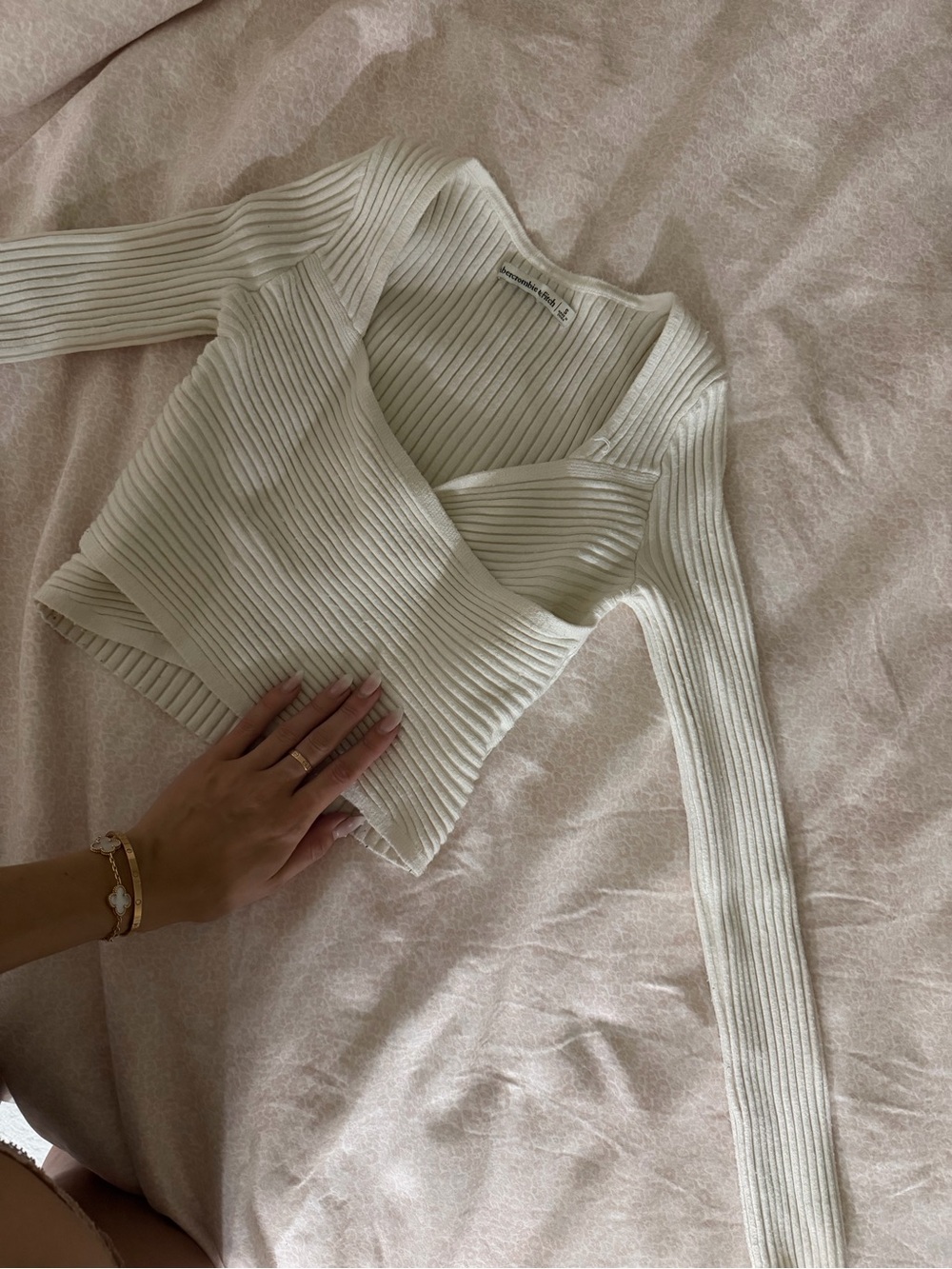 Abercrombie and Fitch Cream Wrap-Front Women's Sweater